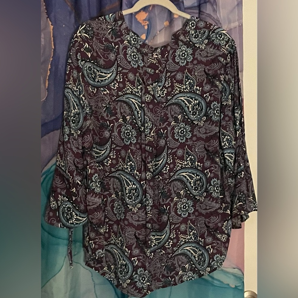 Bell sleeve chiffon tunic with cami